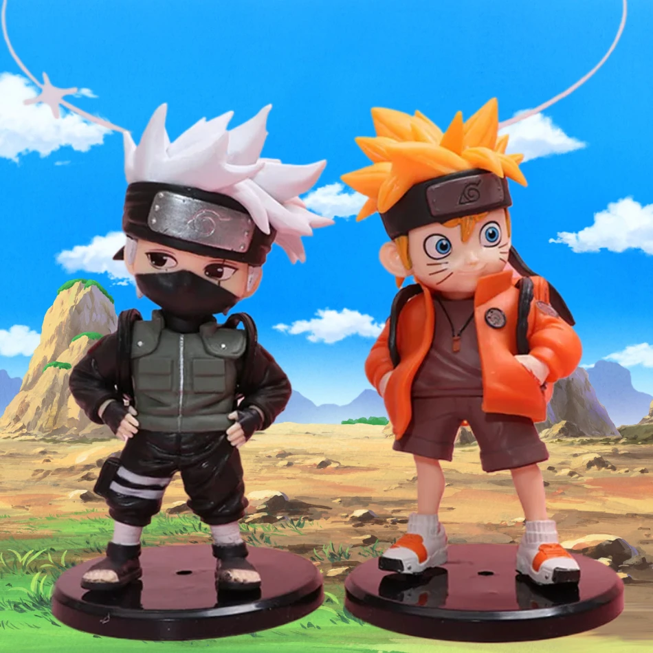 2026 Heißer Hatake Kakashi Naruto Uzumaki Q-Edition Figuren-Rucksack-Modell Kreative Hochwertige Puppe mit Basis für Auto- und Desktop-Dekorationen