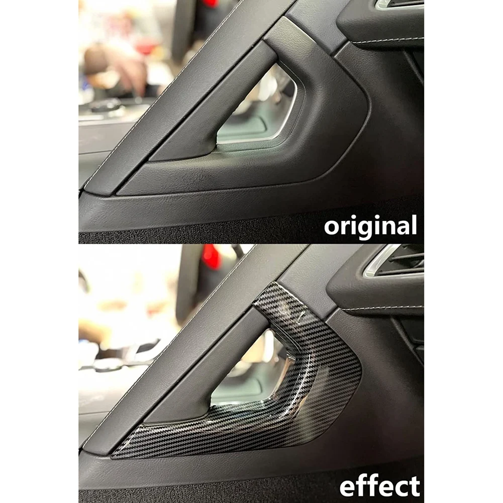 

2 PCS Central Control Armrest Cover Trim ABS Carbon Fiber For Corvette C7 2014 2015 2016 2017 2018 2019