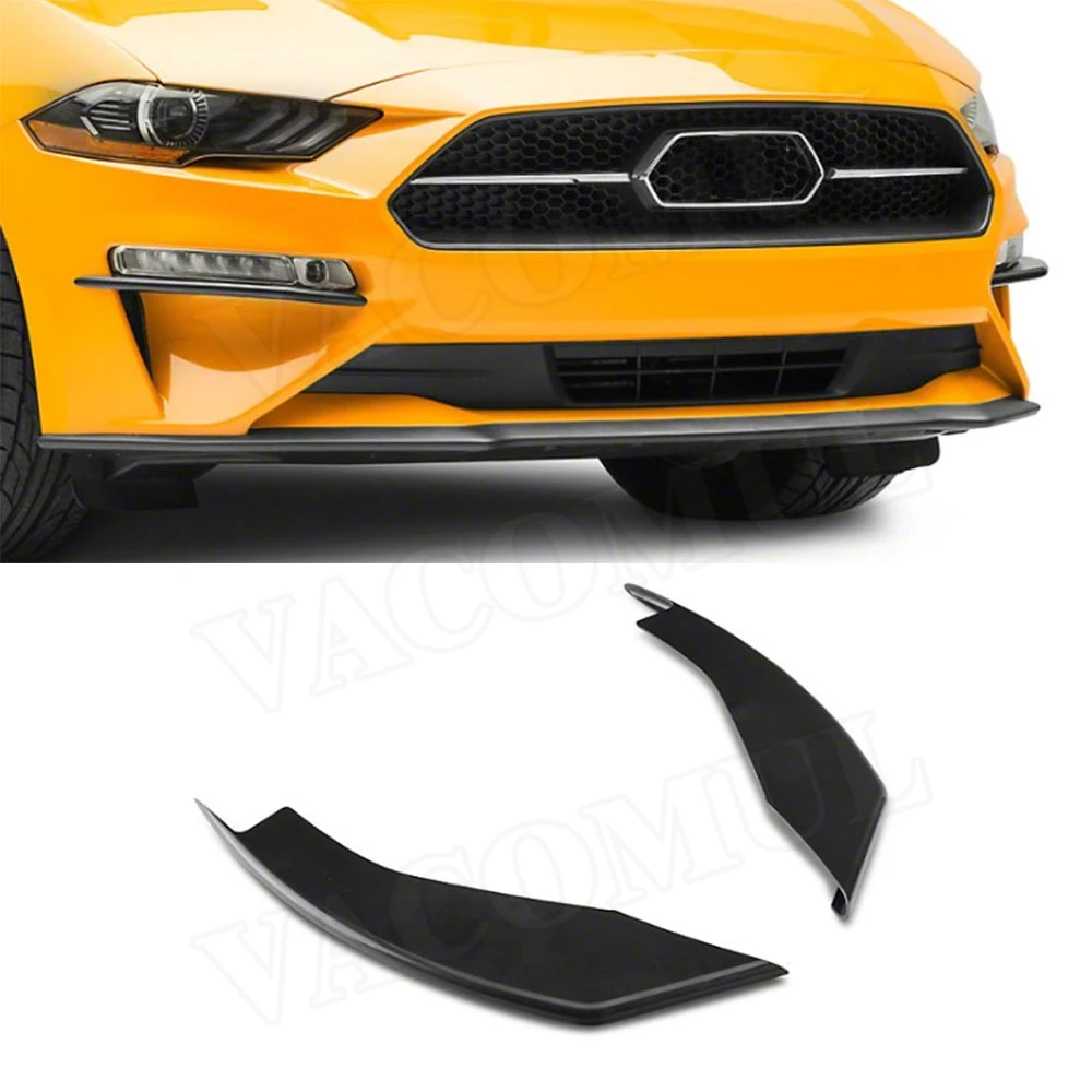 

VACOMUL 2pcs For Ford Mustang Coupe 2 Door 2018 - 2020 Front Fog Lamp Fins Splitters Trim Canards Fins Cover MP Style