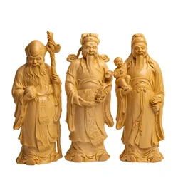 Fu Lu Shou (Three Stars of Fortune, Prosperity, and Longevity) Statue, Lucky Deity Figurine for Home Decoration, Gift for Friend
