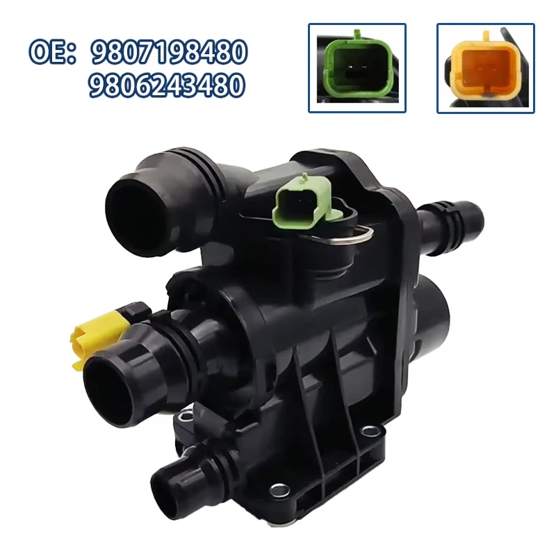 

High quality New 9807198480 9806243480 Coolant Thermostat Housing For Peugeot 208 308 Ctiroen C3 Picasso C4 DS3 1.2