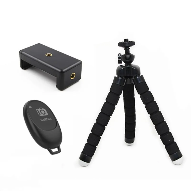 OllyMurs Sponge Octopus Tripod Universal Mobile Phone Bluetooth Selfie Camera Set Bracket Live Broadcast Bracket Tripod New 2024