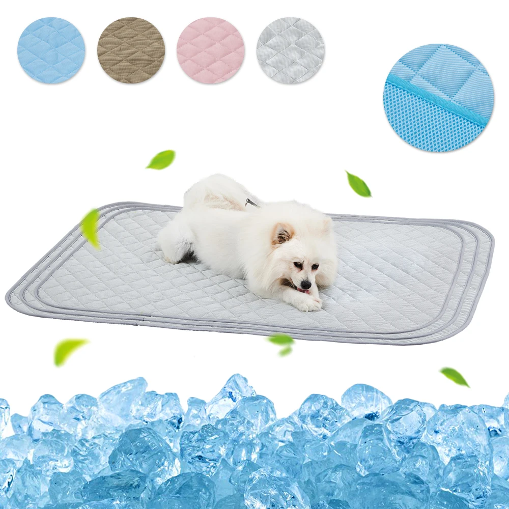 Dog Cooling Mat Summer Dog Beds for Small Large Dog Cushion Cat Blanket Breathable Pet Puppy Sofa Pad Washable Car Dogs Ice Mat