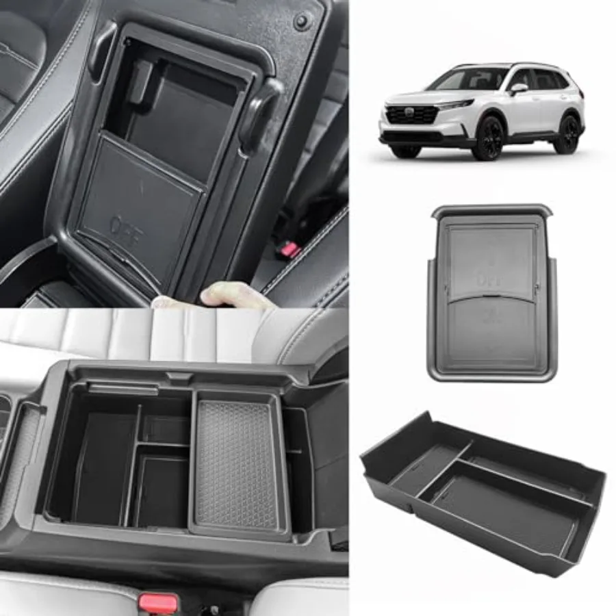 

Center Console Organizer Compatible with 2023 2024 2025 2026 Honda CRV and CRV Hybrid Tray and Armrest Hidden Storage Compartme