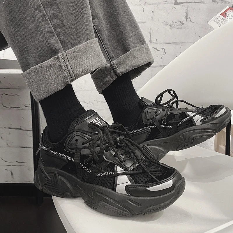 

2025 New Spring and Autumn Trendy Couple Dad Shoes Internet Red Thick soled Sports Shoes