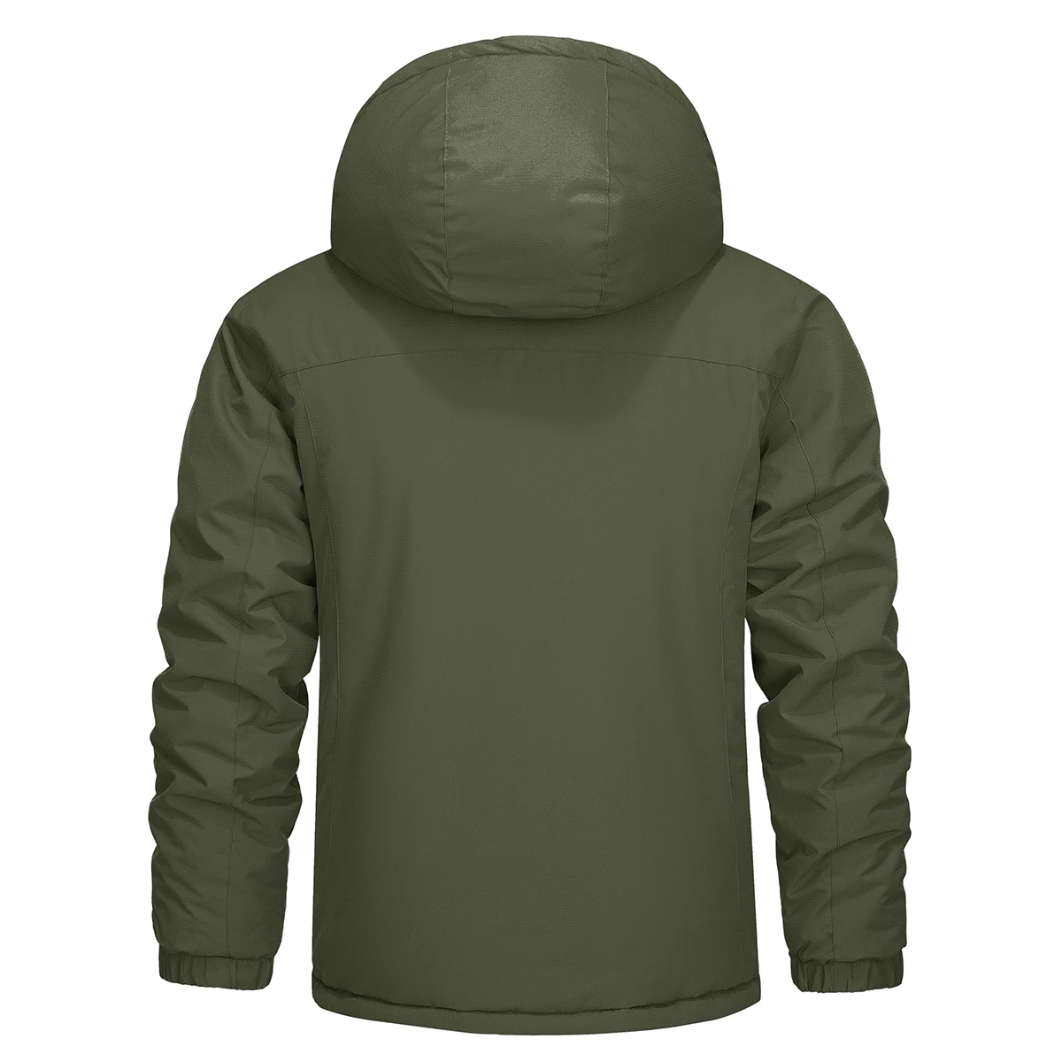 Herren-Winterjacke aus wasserdichtem Fleece, warm, winddicht, mit Kapuze, für Ski, Snowboard, Wandern, Outdoor, Parka-Mantel, mit mehreren Taschen – Detail 5