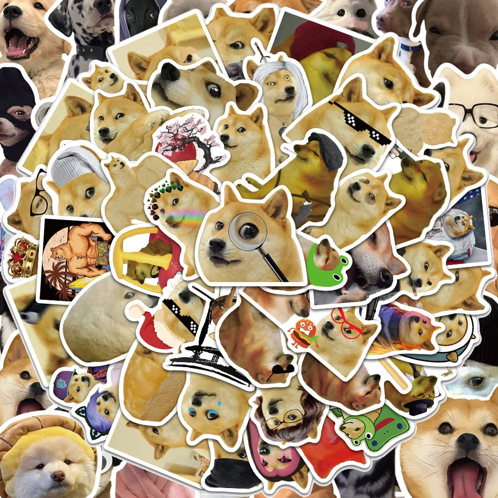 50/100PCS süße MEME Hund Aufkleber lustige Aufkleber klassische DIY Spielzeug wasserdicht für Koffer Kühlschrank Skateboard Notebook Gitarre Geschenk