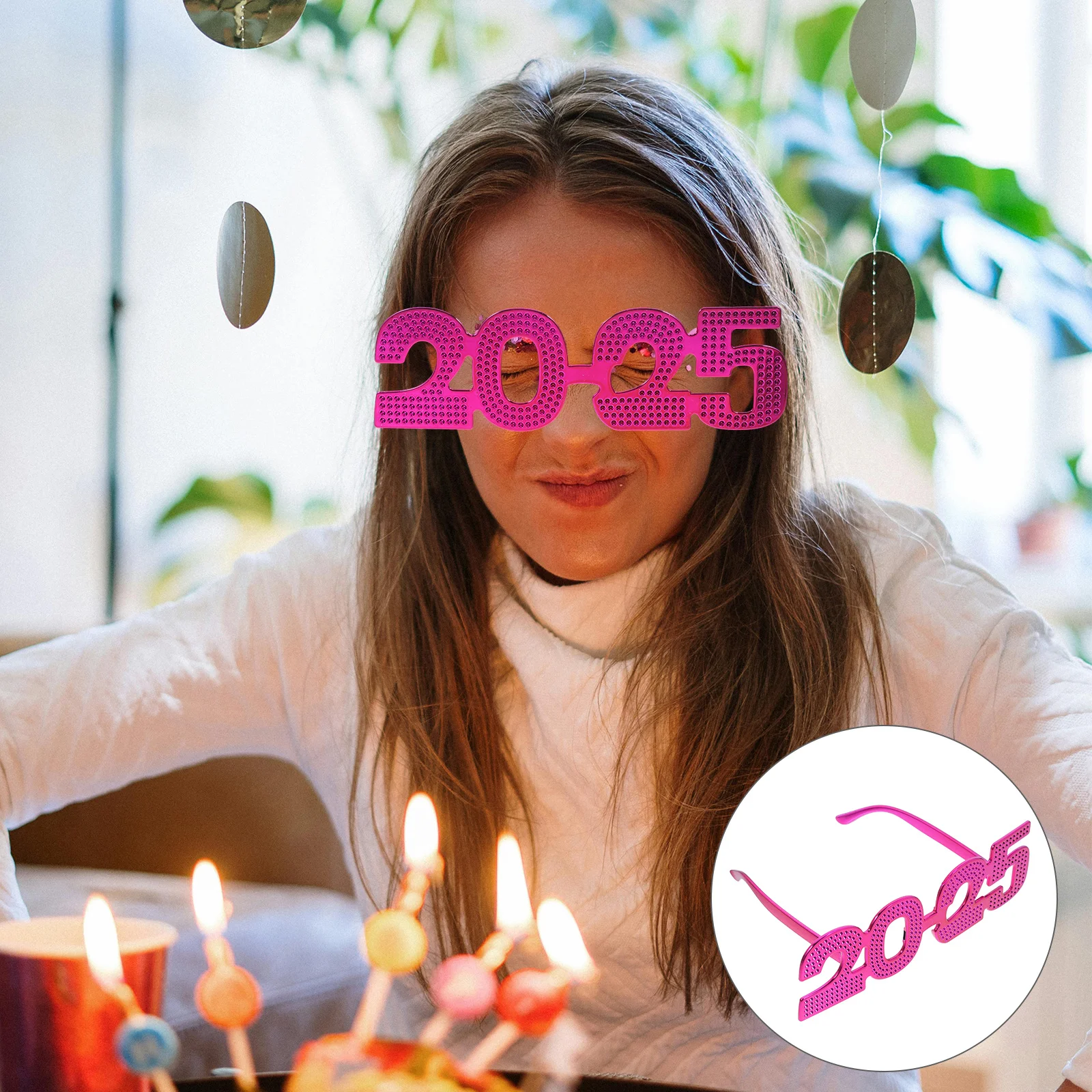 

New Year Party Glasses 2025 Eyeglasses Lightweight Unique Decorative Party Eyewear Photo Props 2025 Eyeglasses