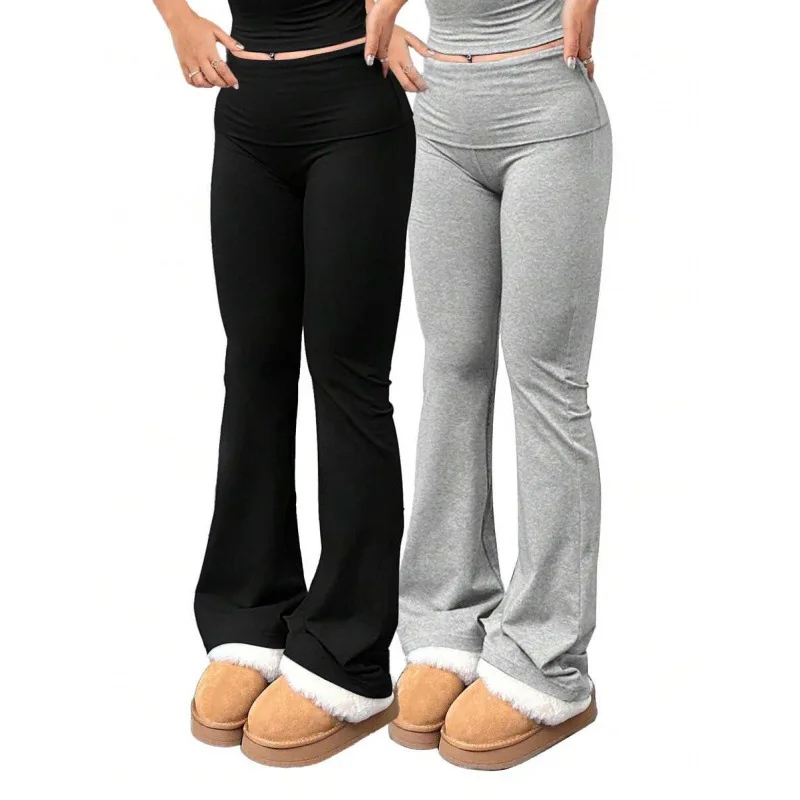 

Casual Flared Pants High Waist Trousers for Women Spring Summer Autumn Neutral Style Other Material 100% Comfortable Long Tro...