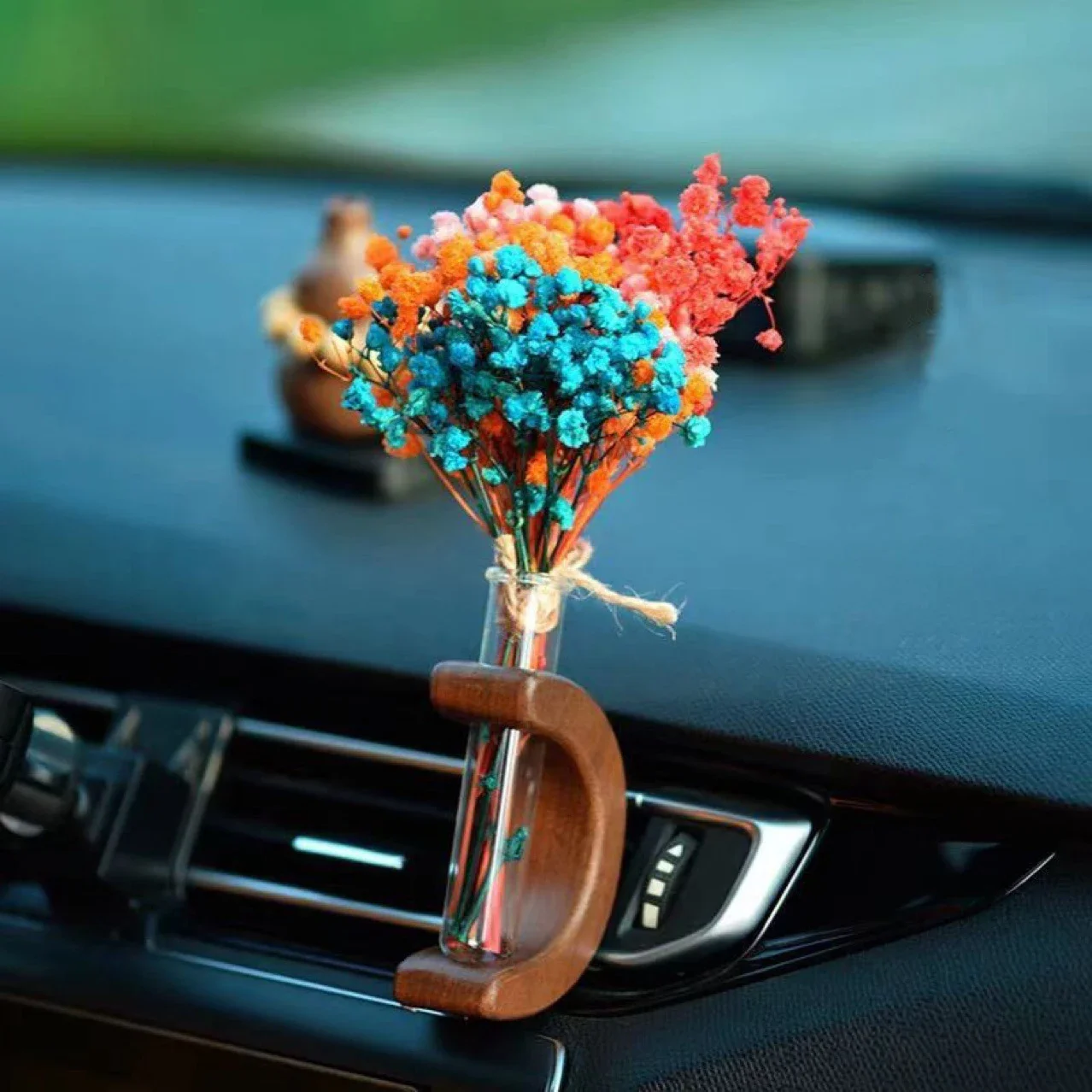 

Car Flower Vase Holder Ornaments Flower Arranger Wooden Car Vase Vent Clip Dashboard Decor Car Interior Accessories