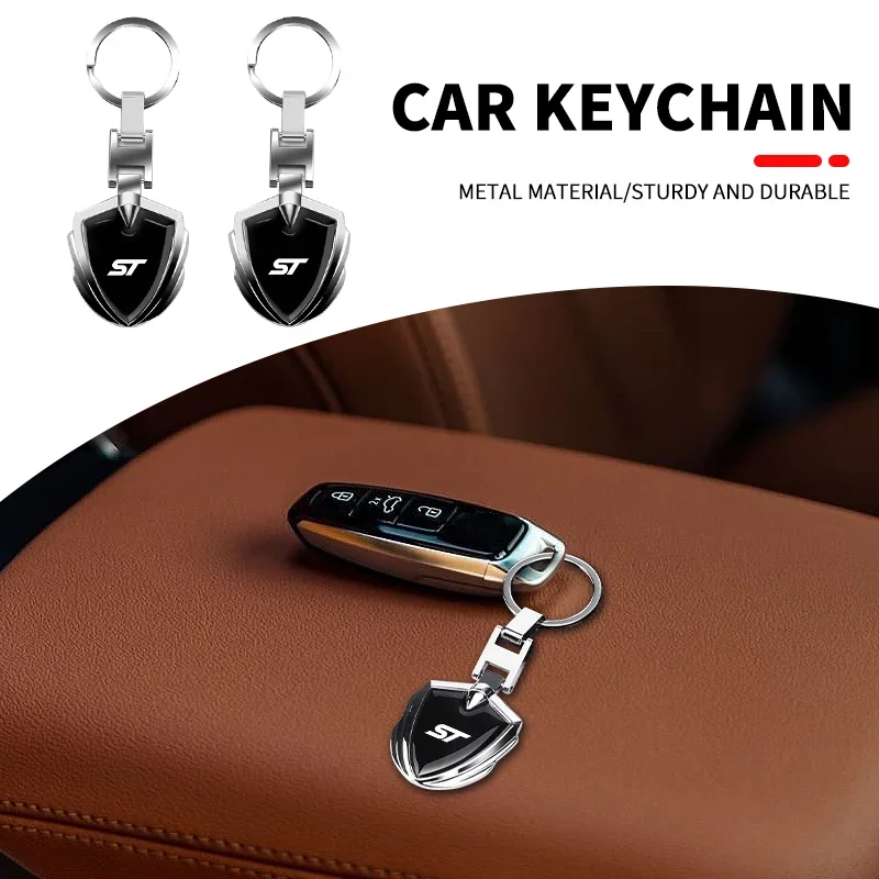 Metal Car Key Ring Keychain Car Styling Accessories for Ford Foose RS ST Wolf Shelby Focus Everest Kuga Ranger Explorer Fiesta