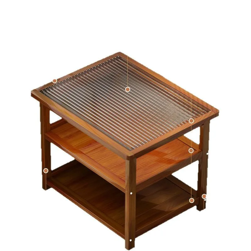 

Sofa side glass living room household side table simple small apartment rectangular corner bedside table