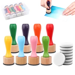 Ink Blending Tool with Foam Applicators 8pcs Ink Blending Tools 8pcs Foams 1pc Storage Box for DIY Scrapbook Stamping Craft