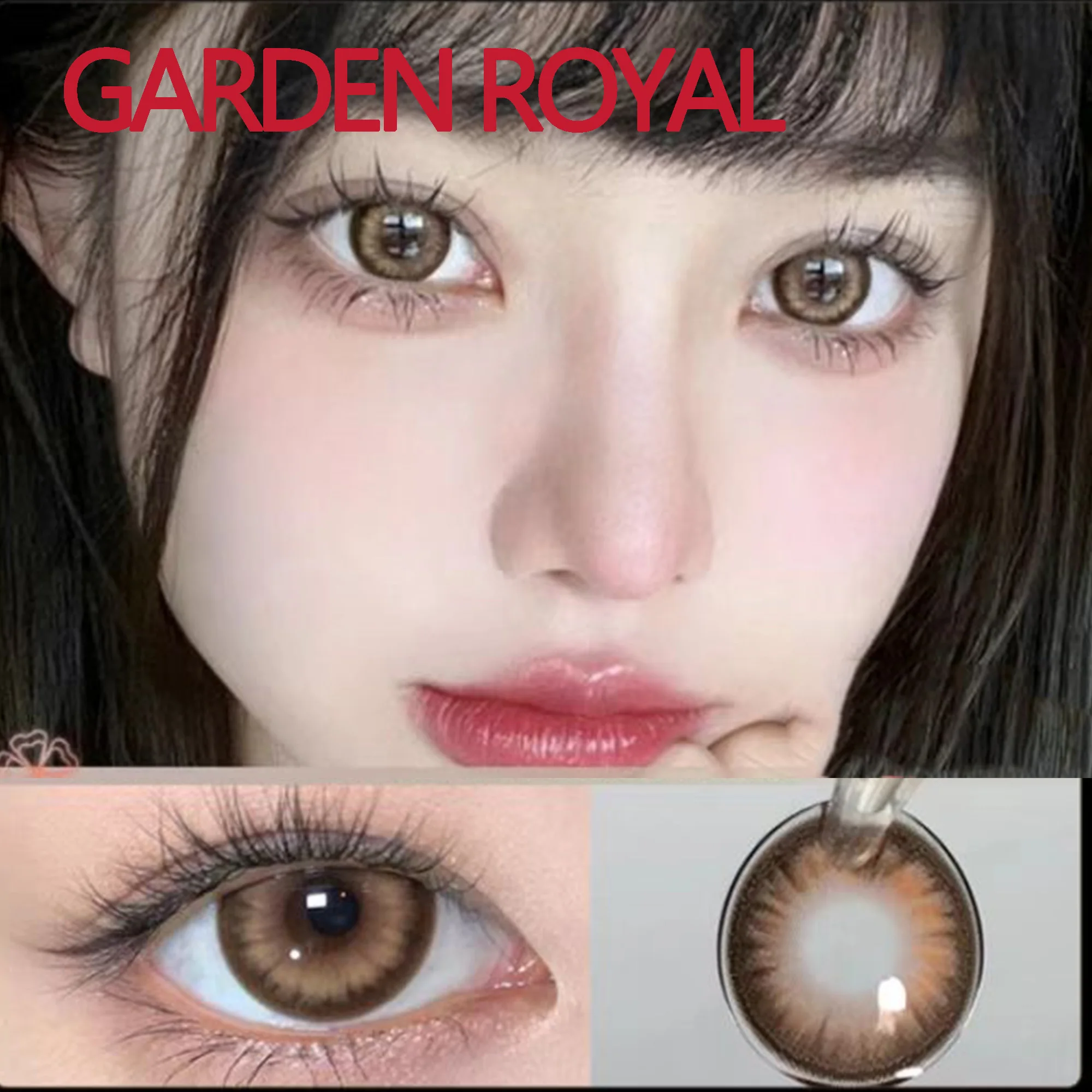 Coslens Brown Cosmetic 14.50mm Dolly Eye Contacts Lenses with Power Anime Eyewear Accessories lentes de contacto Garden Royal