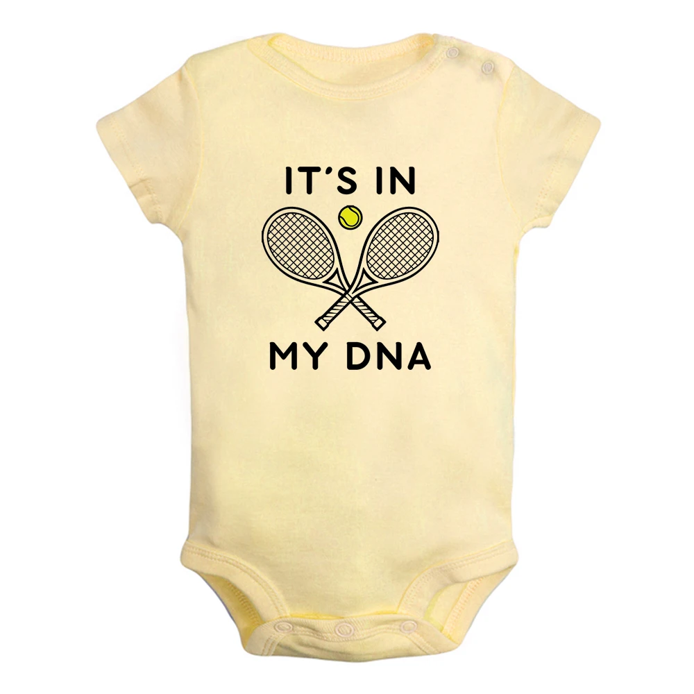 Tennis Its In My DNA Fun Graphic Baby Bodysuit Cute Boys Girls Rompers Infant Short Sleeves Jumpsuit Newborn Soft Clothes