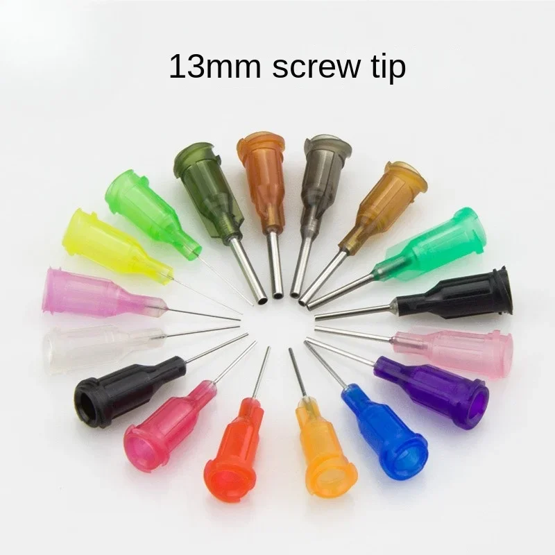 

100pc Dispensing needle Screw syringe Industrial 13MM long dispensing machine needle Flat mouth stainless steel needle nozzle