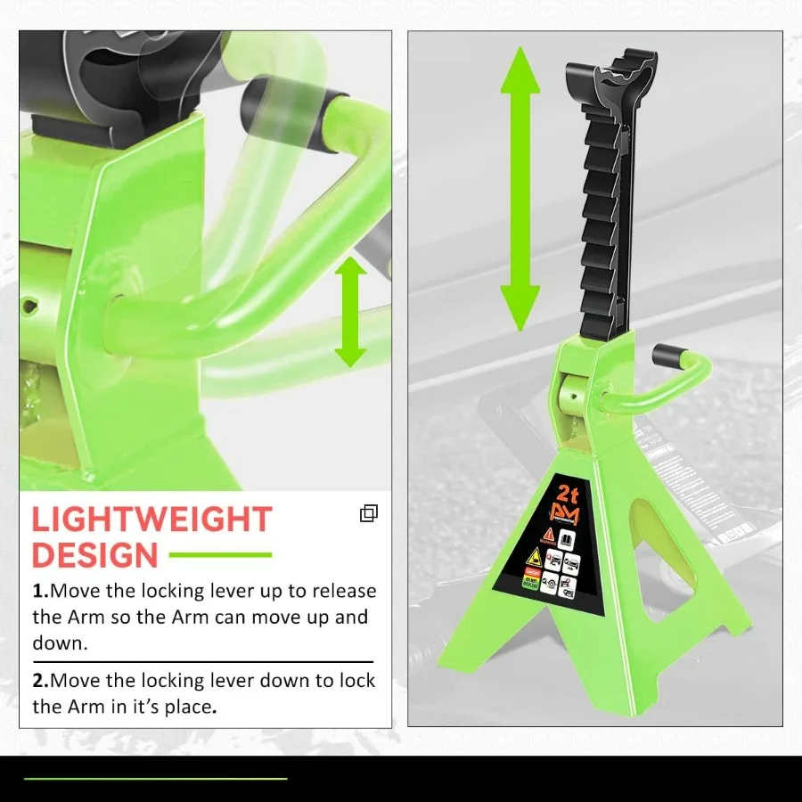 مجموعة عربة هيدروليكية منخفضة المستوى/مقبس أرضي مع حاملين رافيت بسقاطة، سعة 2 طن (4000 رطل)، أخضر، PM-TOL-FJ3P- #4