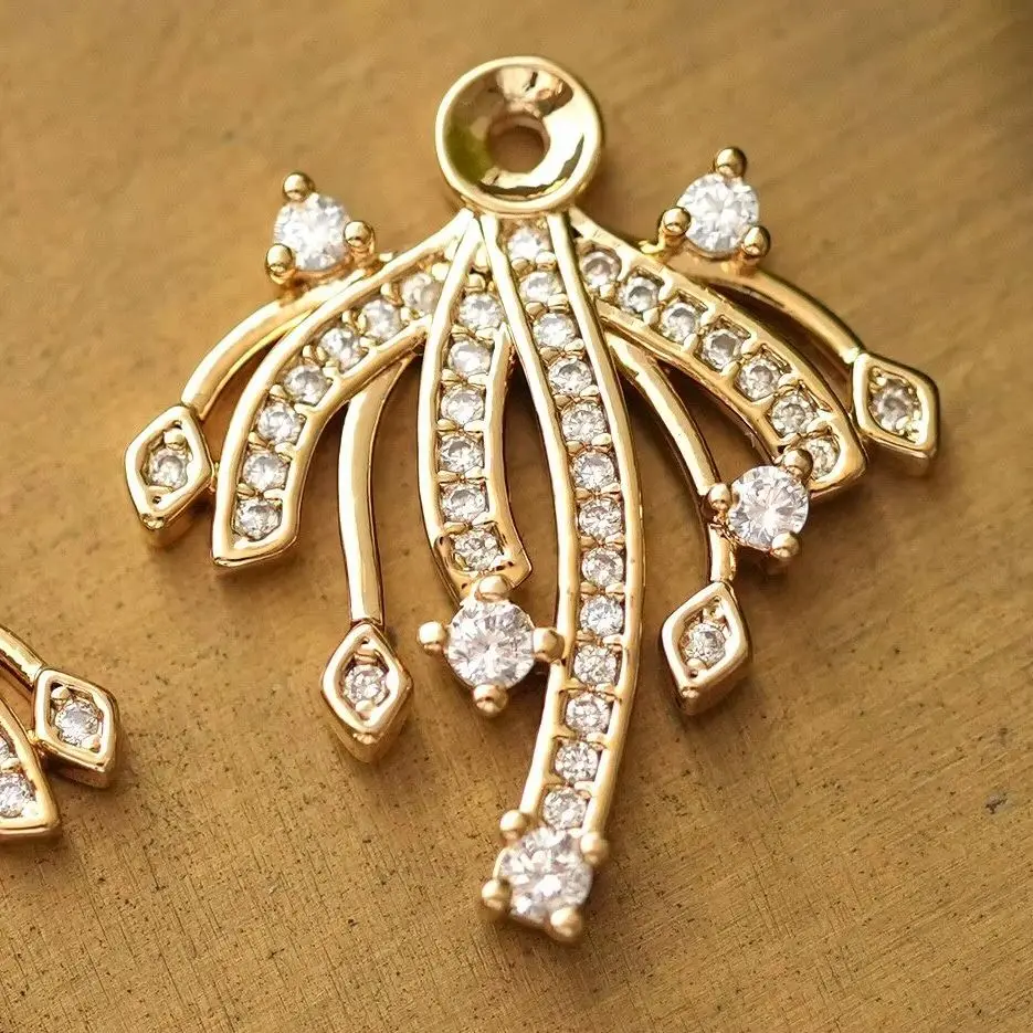 Copper Plated Real Gold Symmetrical Earrings DIY Earrings Making Supplies Jewelry Accessories