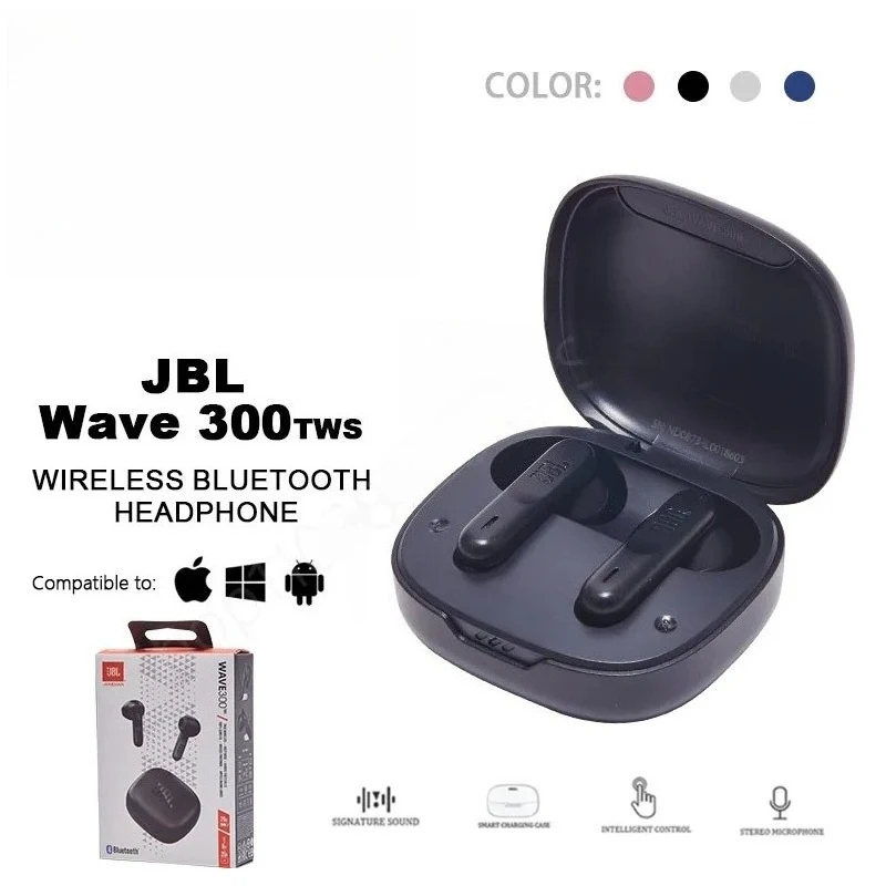 

JBL Wave 300TWS True Wireless Bluetooth Earbuds In-Ear Earphones Bass Sound Sports Bluetooth Earbud JBL W300 Built-in Mic