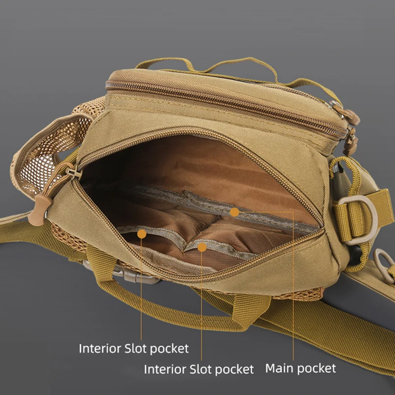 Fishing Chest Bag Tactical Tackle Fanny Pack EDC Fishing Lure Bag Outdoor Camping Hiking Climbing Hunting Waist Bag Rig Pouch