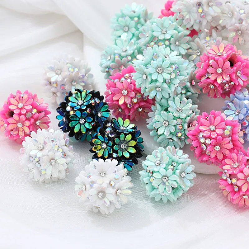 

Diamond-encrusted small flower pottery clay diamond ball flower ball beads handmade diy wearable pen beading accessories