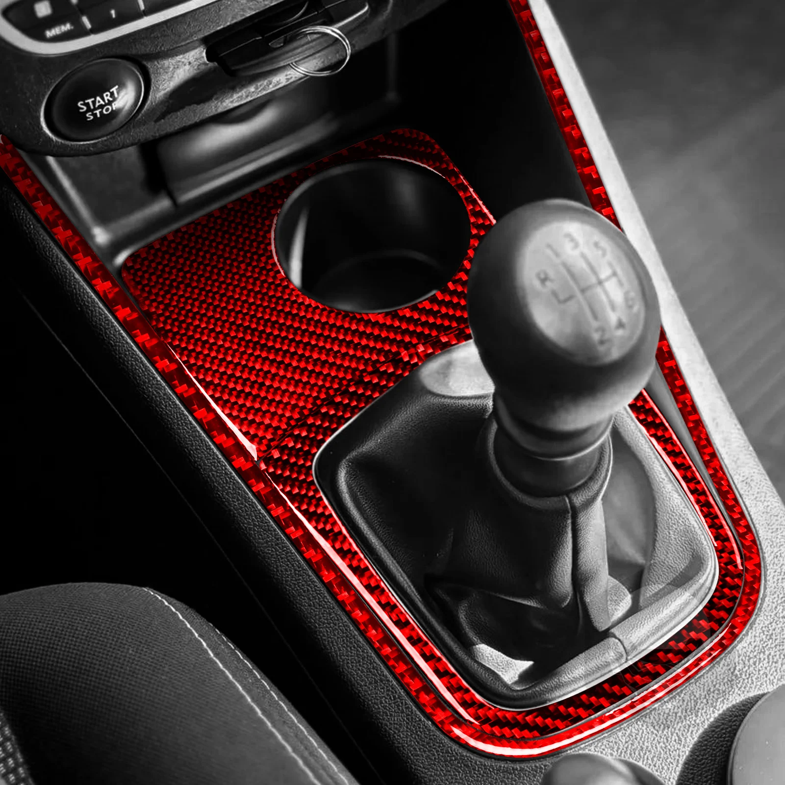 For Renault Fluence Megane 3 RS 2009 2010 2011 2012 2013 2014 2015 LHD RHD Real Soft Carbon Fiber Sticker Gear Shift Panel Trim 5