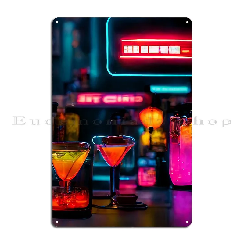 Cocktail Bar Metal Sign PaintingCustom Club Garage Wall Pub Tin Sign Poster