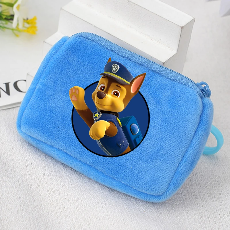 Pfote Patrouillen Plüsch Münz Geldbörse Mädchen Mini kurze Brieftasche Schlüssel bund Reiß verschluss Frauen Geldbörse ID-Karte Rose Geldsack kleine Make-up Taschen Geschenke