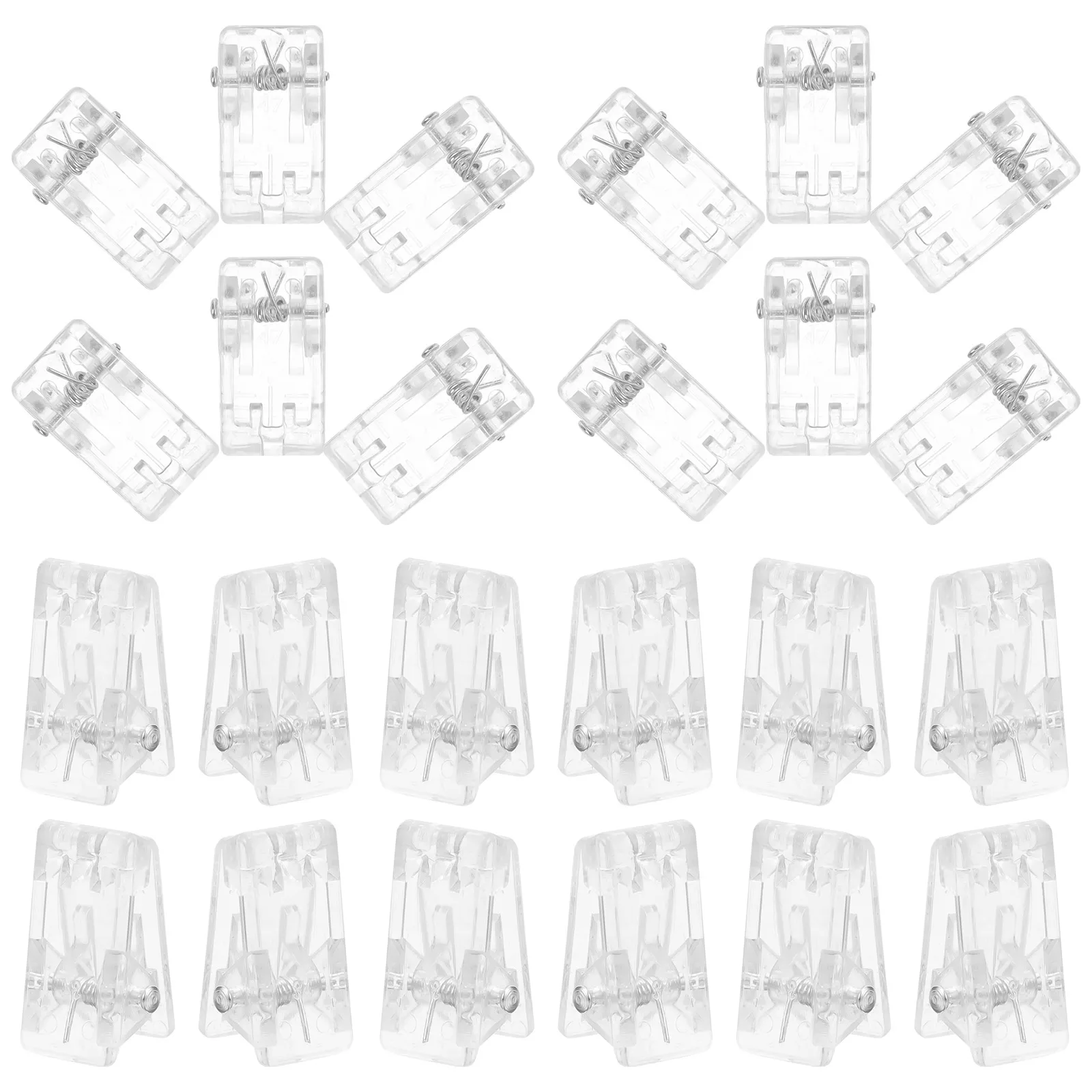 

60 Pcs Clamps Transparent ID Holder Clear Paper Clip Elliot Folder Badge Student