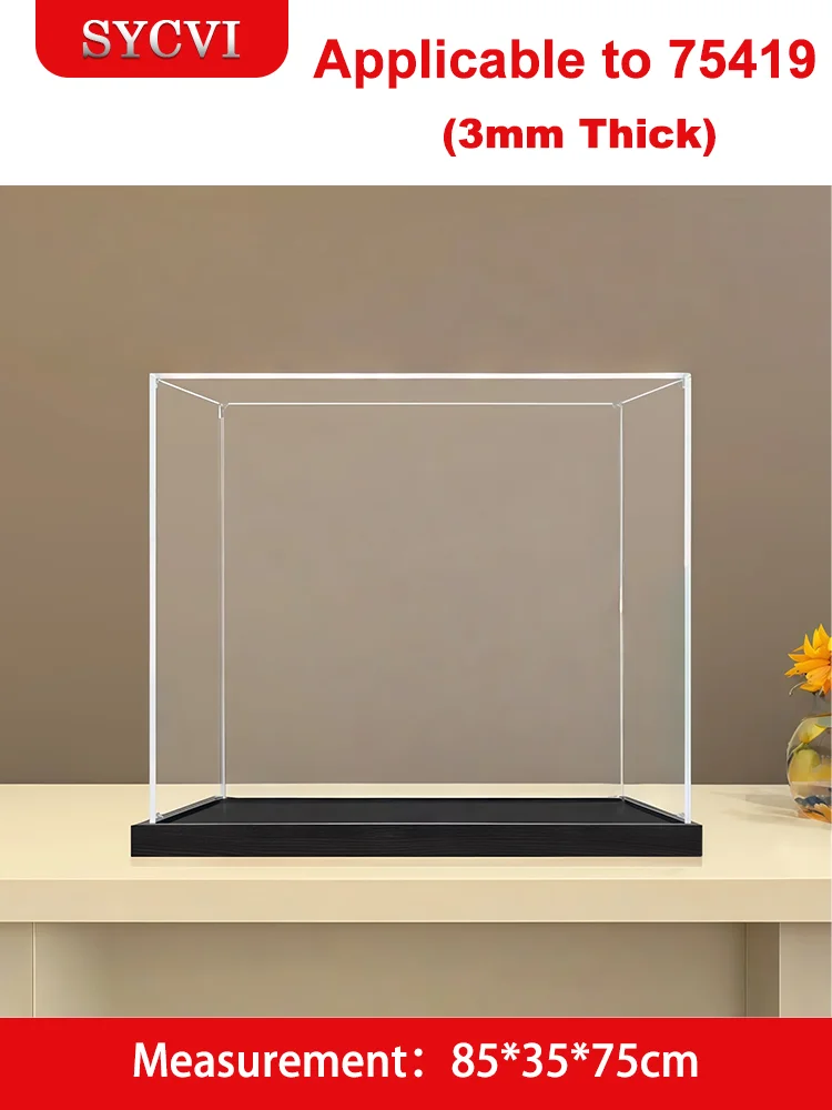 

Прозрачная акриловая витрина для модели 75419, строительные блоки, пылезащитная коллекционная витрина, размер 85x35x75 см, толщина 3 мм