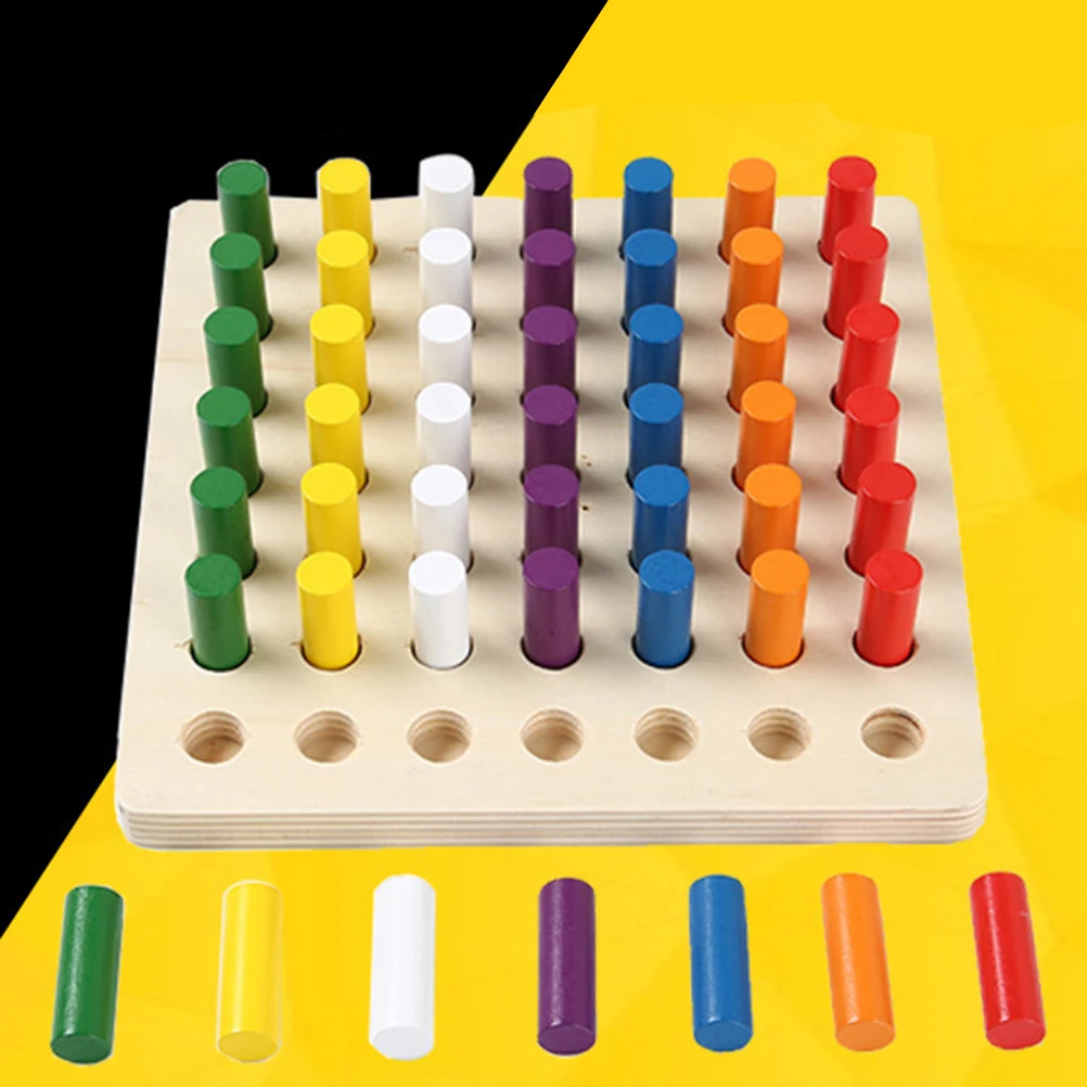 Kleurherkenning Leermiddelen Vinger Houten Interposer Educatief Voorschools Speelgoed Bijpassend Handmatig Kinderspeelgoed
