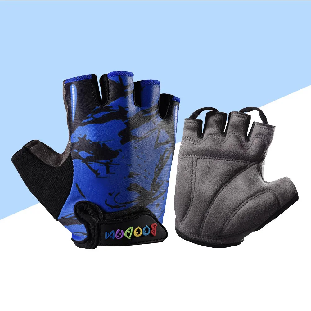 반손가락 장갑 사이즈 M 블루 토템 통기성 경량 미끄럼 방지 충격 흡수 사이클링 등산 낚시 야외 활동용