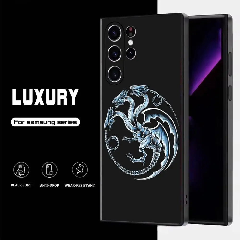 Blue-Eyes W-White D-Dragon Phone Case For Samsung S25,S24,S23,S22,S21,S20,S10,Ultra,Plus,Lite,FE,Soft Silicone Black Cover