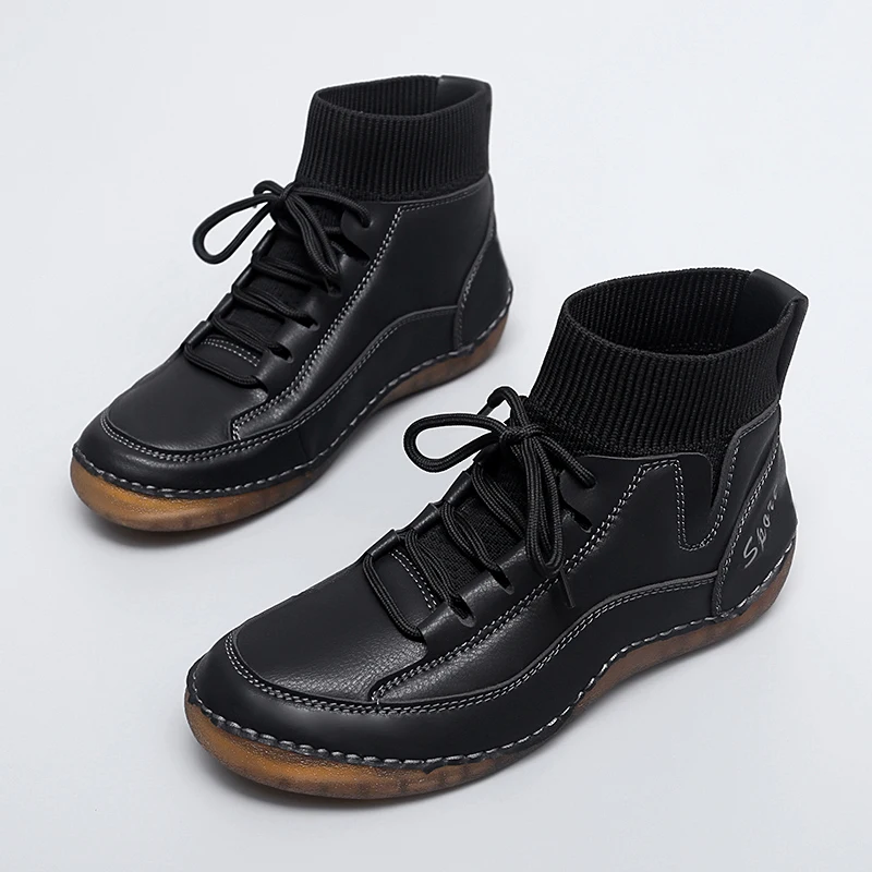 

New Men's Ankle Bootss Handmade Leather Casual Women Soft Soled Shoes Outdoor Light Non-slip Walking Ankle Boots for Men