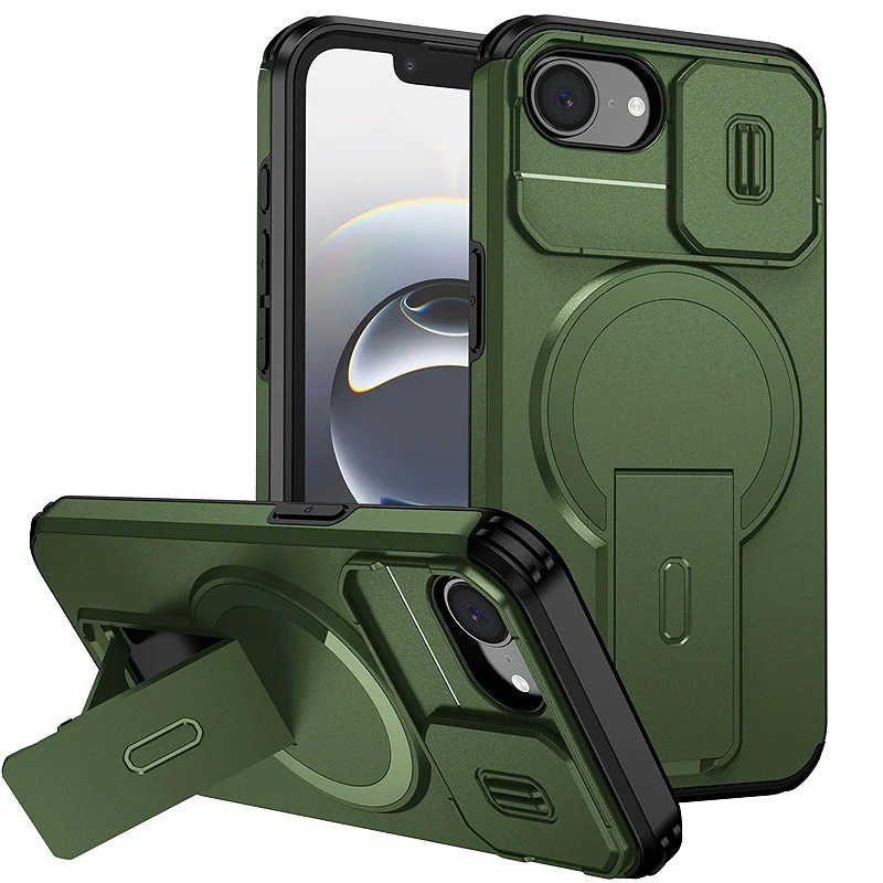 Rüstung Funda Für iPhone 16e Fall Slide Objektiv Schützen Coque Für iPhone 16 e iPhone 16e Für Magsafe Magnetische Drahtlose lade Abdeckung – Detail 1