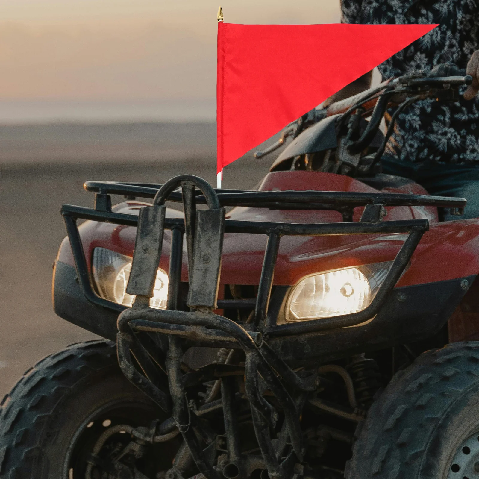 

Heavy Duty Atv Flag Pole High Visibility Triangle Banner Off-Road Motorcycle Car Enhanced Safety Easy Installation Durable