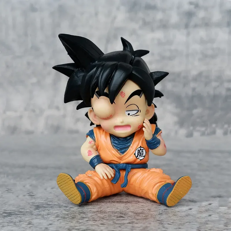 11CM Dragon Ball Z Series Animation PVC Model Hand Q Version Seated Swollen Eye One-eyed Little Gohan Statue Model Toys Gifts