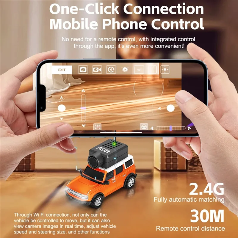 L52A-FPV RC سيارة 1:64 6405 سباق السيارات FPV VTX 720P كاميرا المدمج في الجيروسكوب 2.4G واي فاي App التحكم في الصور + فيديو RC سيارة