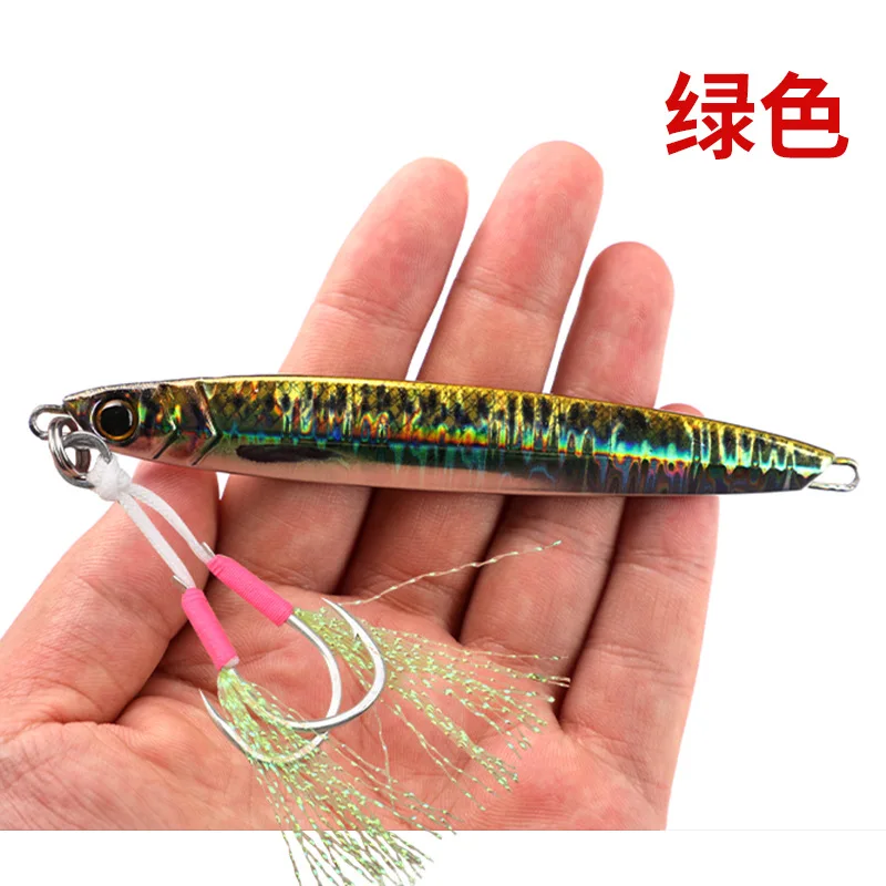 3D 60g 80g 100g print knife jig jigging lure with assist hook slow jig sea bass mackerel tuna boat fishing game sea