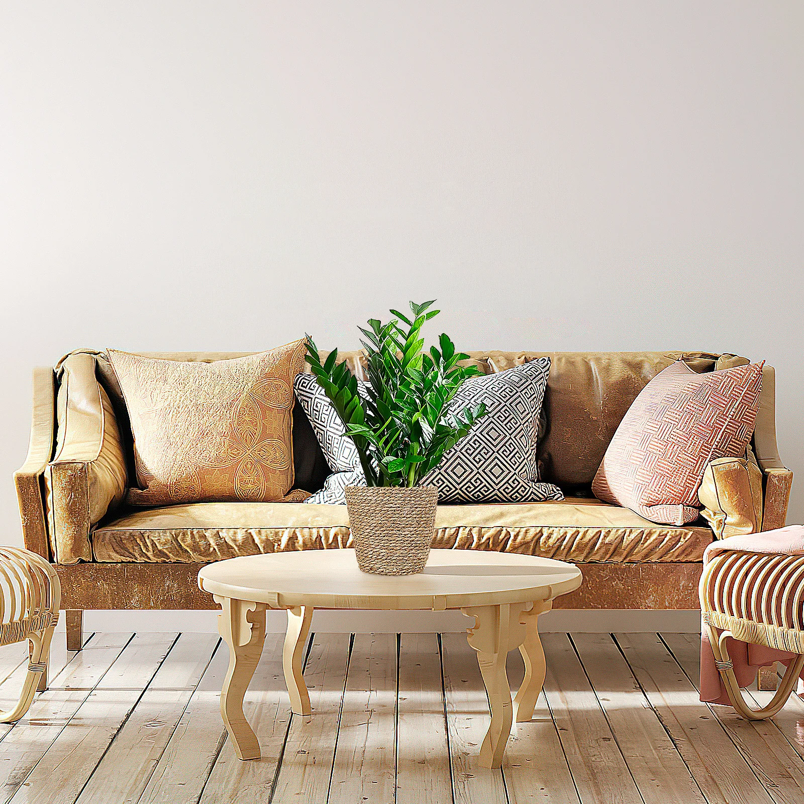 

Rustic Woven Flower Plant Container Durable Storage Basket For Indoor Outdoor Decorative Planter Hand-Woven Straw