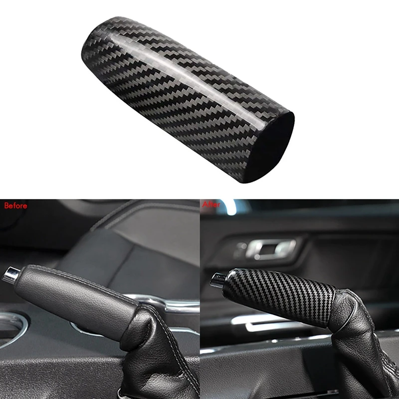 

Car ABS Carbon Fiber Handbrake Cover Grip Handle Lever Brake Handle Cover For Ford Mustang 2015-2021