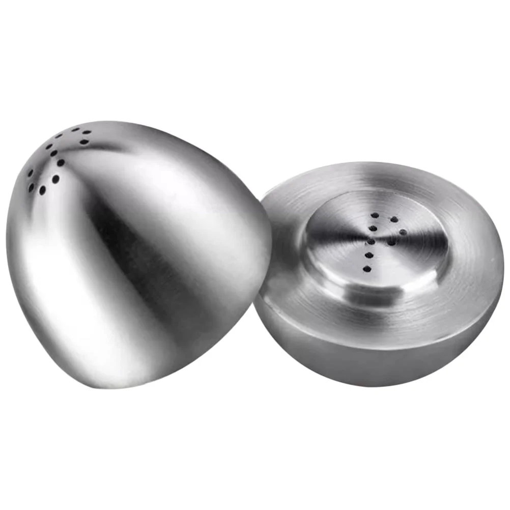 

Egg Shaped Seasoning Box Stainless Steel Kitchen Spice Container Lidded Pepper Sugar Salt Holder Seasoning Jars