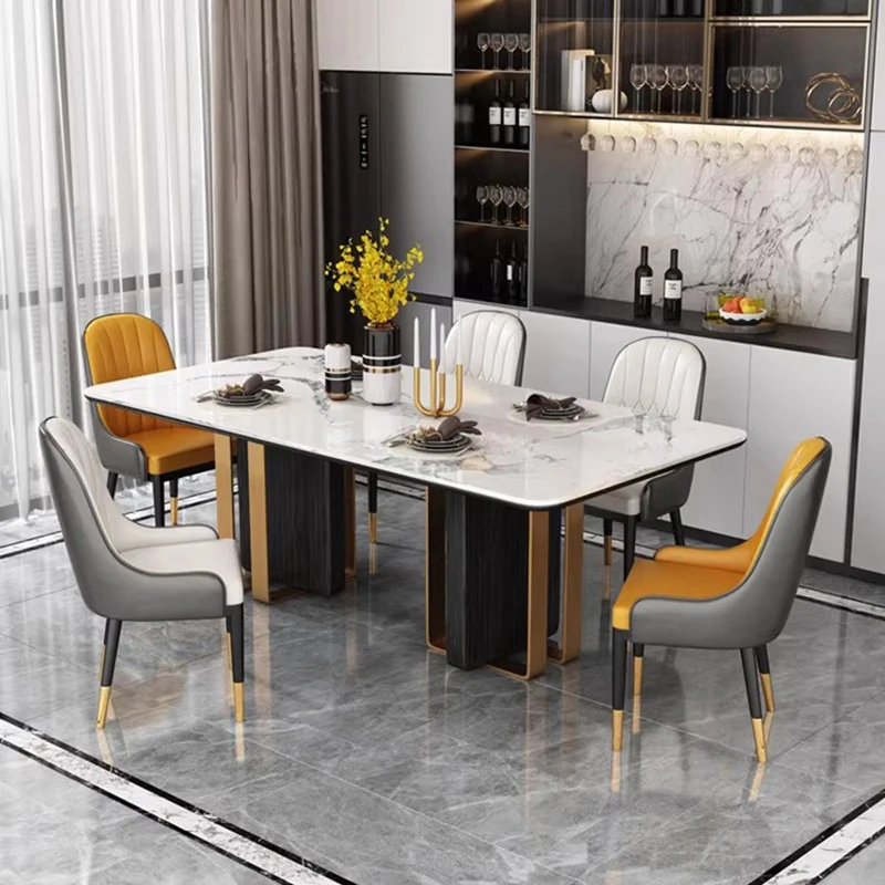 Nordic Marble Table Living Room Kitchen Side Mobile Luxury Dining Table Modern Console Hall Mesa De Jantar Balcony Furniture DWH