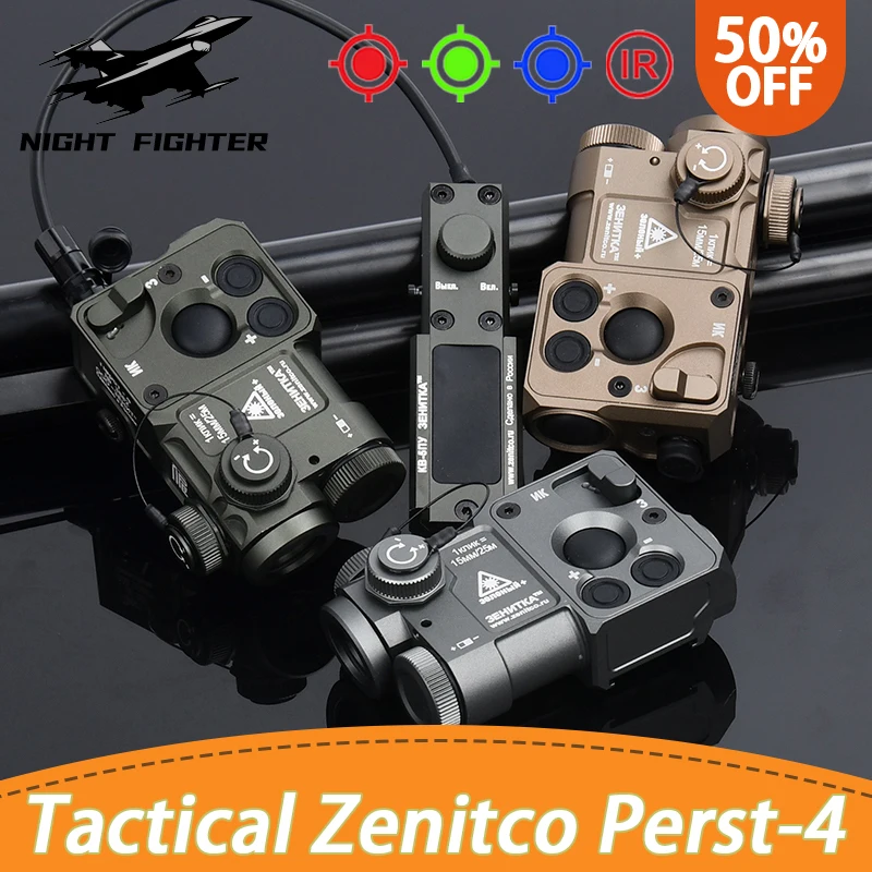 

Tactic Zenitco Perst 4 P4 Red IR Laser Sight Green Dot IR Aiming Infrared Pointer Sight Metal CNC Hunting Light Fit NATO 20mm