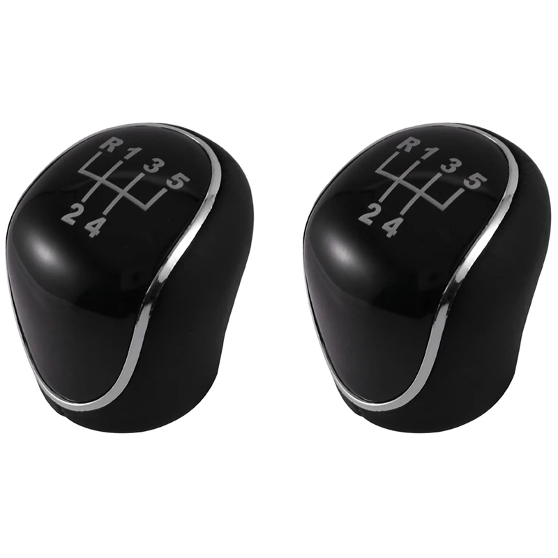 2X 5 Speed Manual Transmission Shift Knob Gear Head For Chevrolet Chevy Cruze 2008-2014 Black