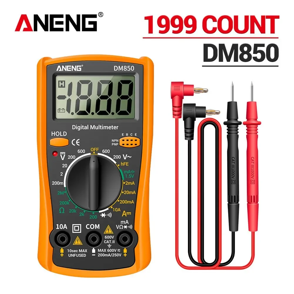 ANENG DM850 Digitale Multimeter 1999 Counts Professionele AC/DC Spanningsstroomtester Elektrische Automatische Ohm Ampèremeter Detector Gereedschap
