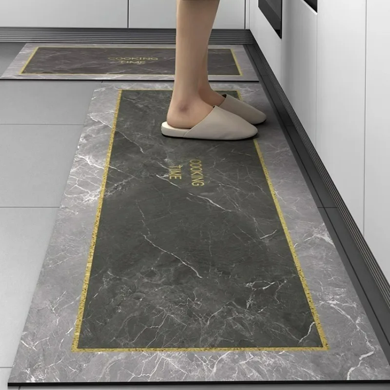 Kitchen Floor Mats Anti Slip Oil-proof Waterproof Anti-fouling Rug Home PVC Leather Wear-resistant Balcony Carpet Ковер Tapis 러그