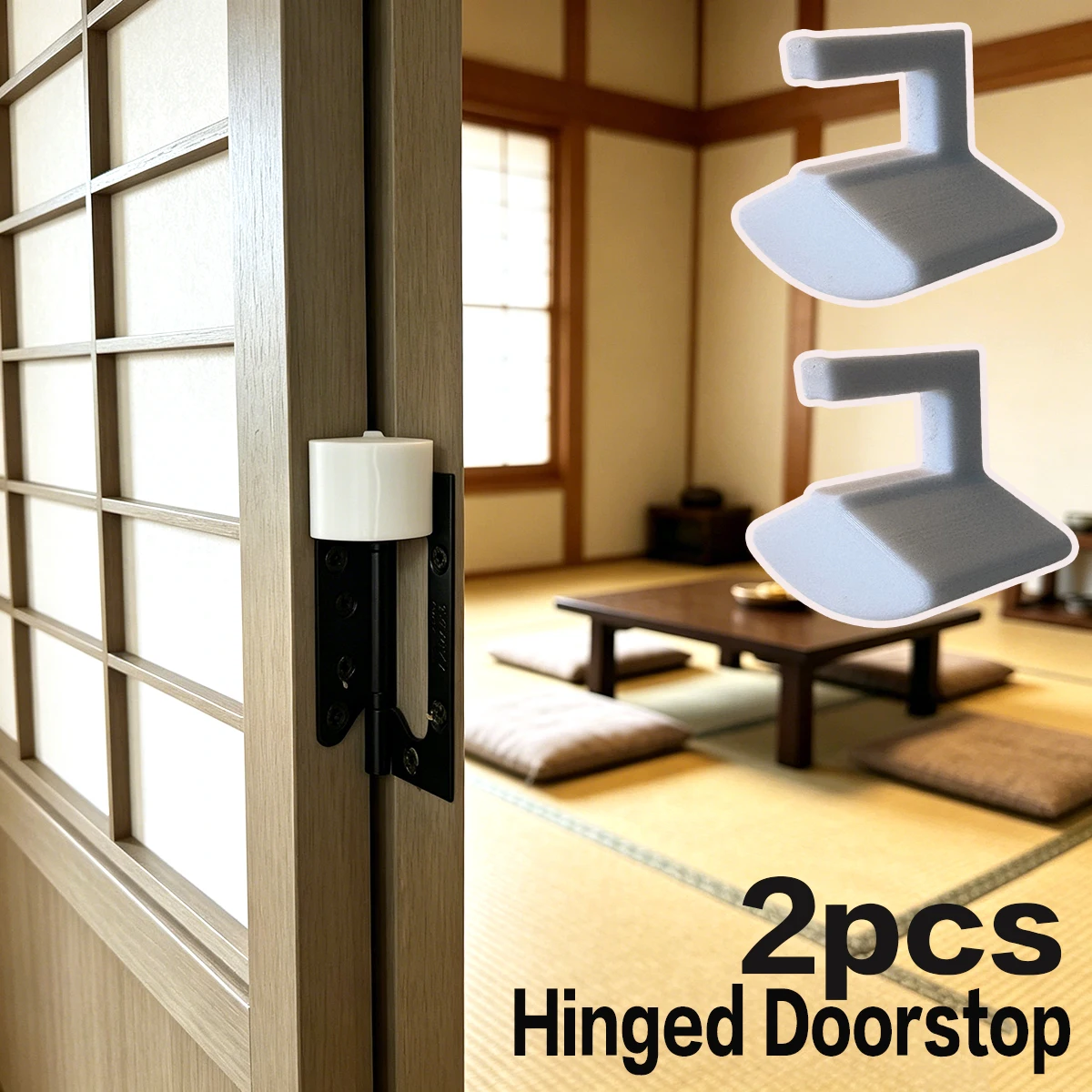 2-Pack Door Stoppers, Anti-Collision Door Limiters, Indoor Door Windproof Fixed Door Stoppers, No Drilling, No Adhesive, No Damage