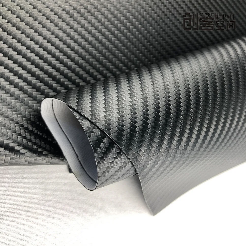 0.8mm PU Carbon Fiber High Stretch Knitted Imitation PU Leather for Upholstery Interior Car Leatherette Quilted Cars DIY Fabrics