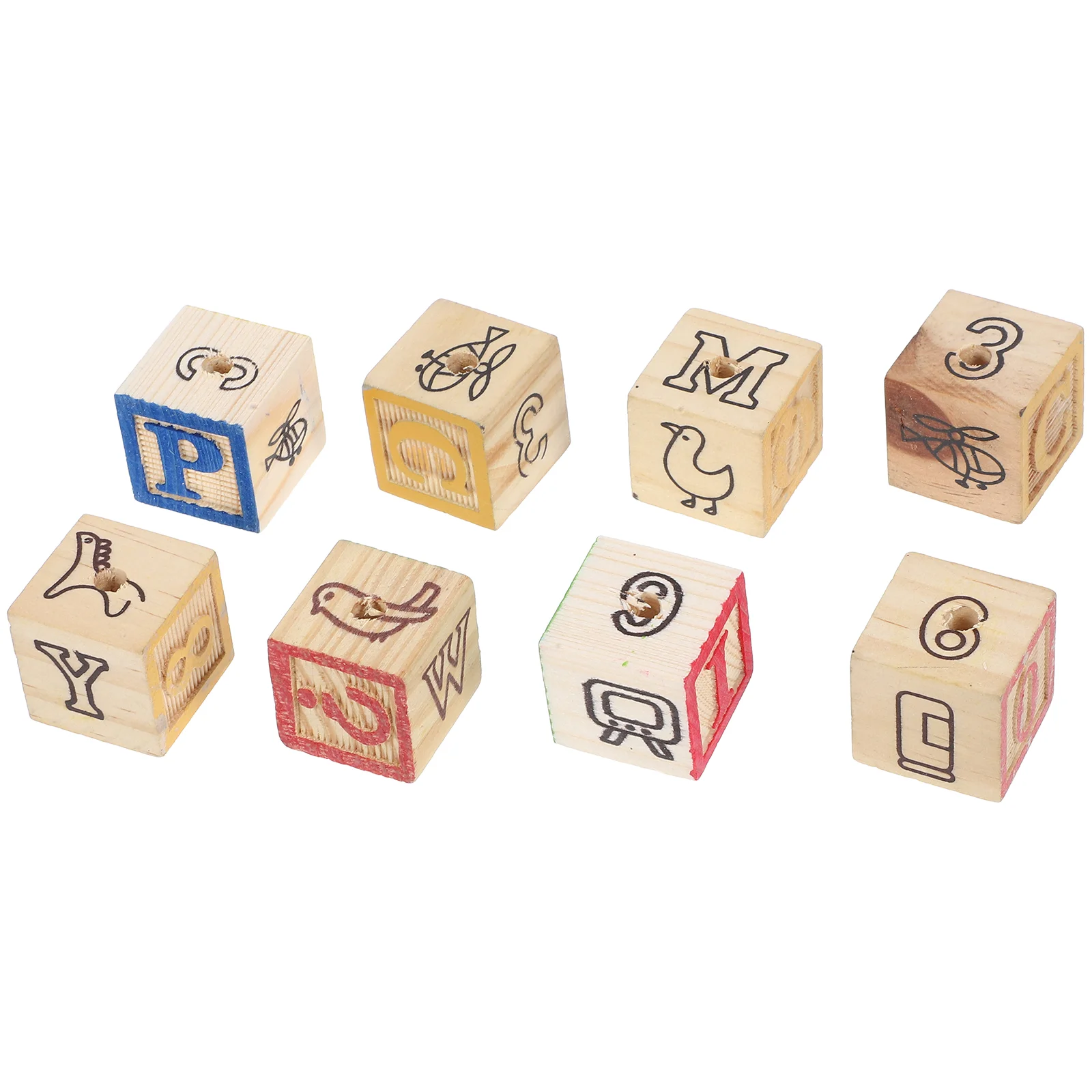 

8 Pcs Alphabet Blocks Wooden Letter Accessories Parrot Bird 300X300X300CM Letters